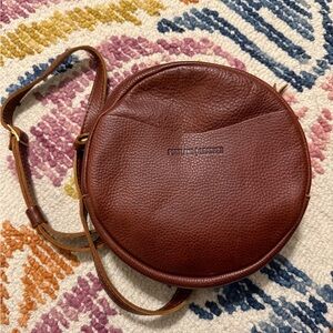 Portland Leather Nutmeg Large Round Crossbody Bag
